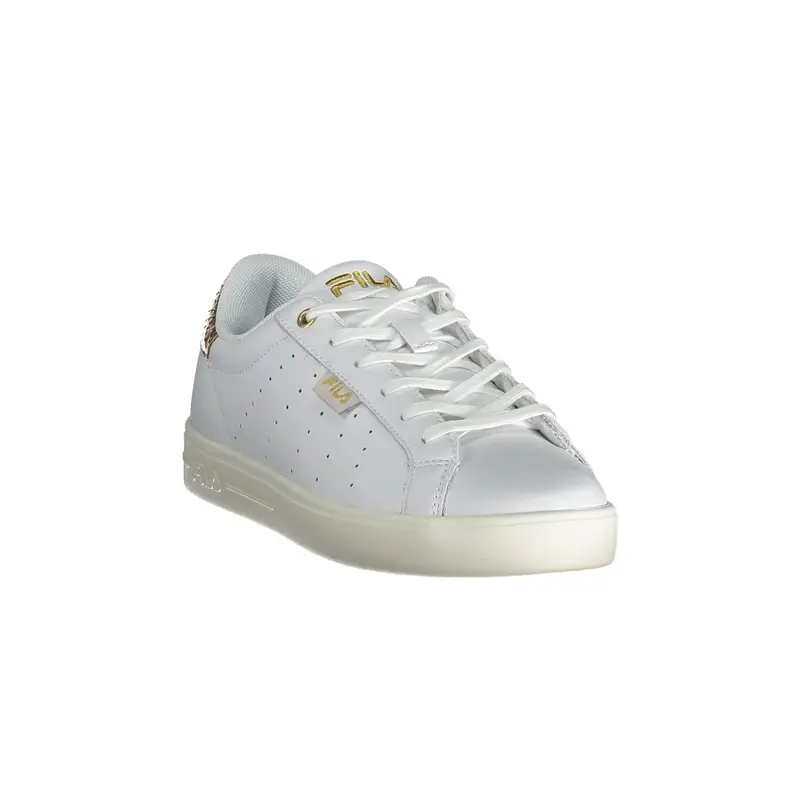 Scarpe Sneakers Donna Bianche con Lacci e Logo Bianco miniatura 2
