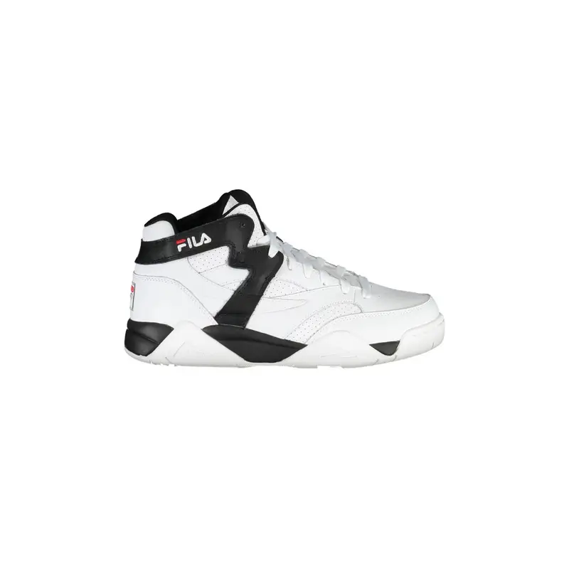 Scarpe Sportive Alte Uomo Bianche con Dettagli a Contrasto Bianco