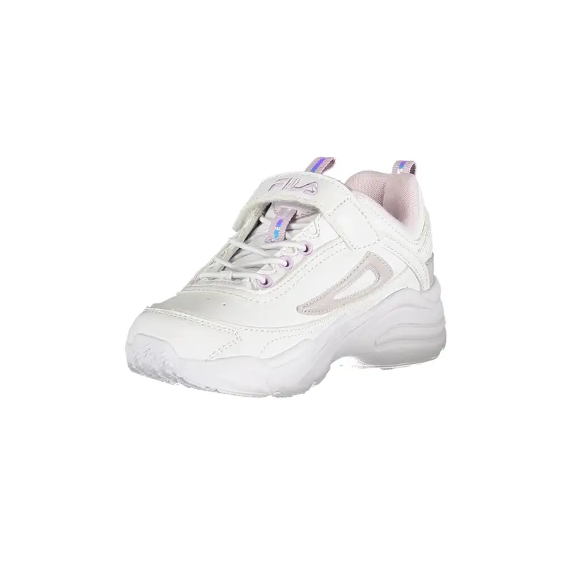 Sneakers Bambina Bianche Sportive Strappo Logo Bianco miniatura 3