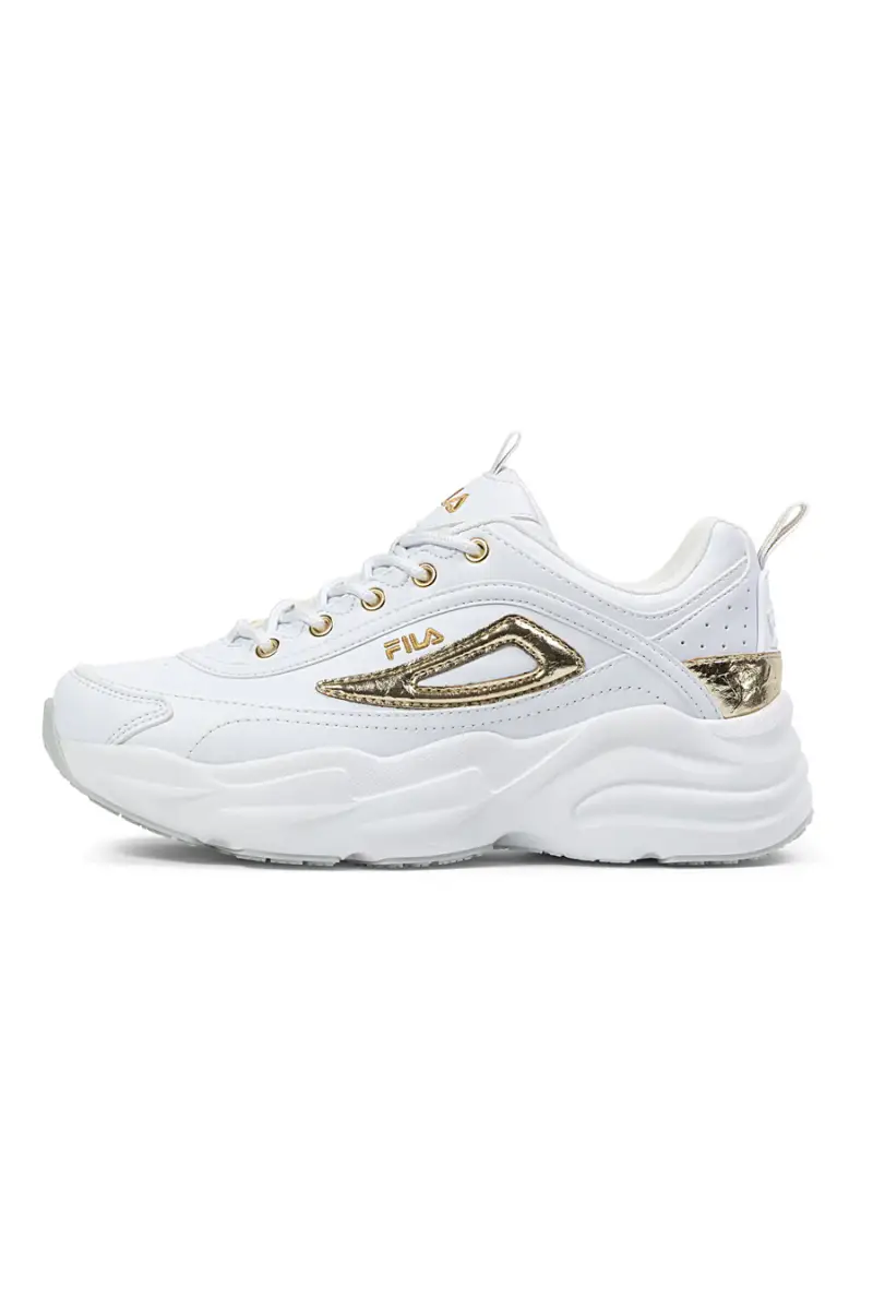 Sneakers bianche con dettagli oro e suola chunky Fila FFW0586 [BIANCO