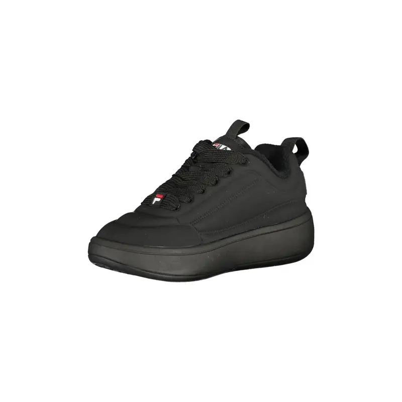 Sneakers Donna Nere Sportive Lacci Logo Nero miniatura 3