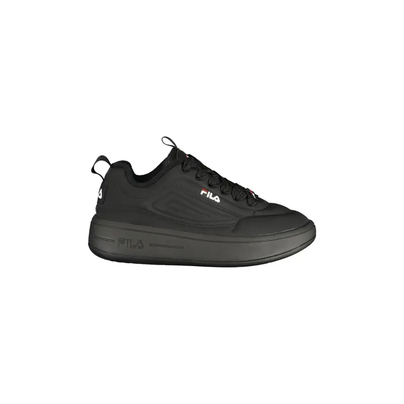Sneakers Donna Nere Sportive Lacci Logo Nero