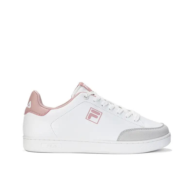 Sneakers tennis bianche e rosa da donna con logo
