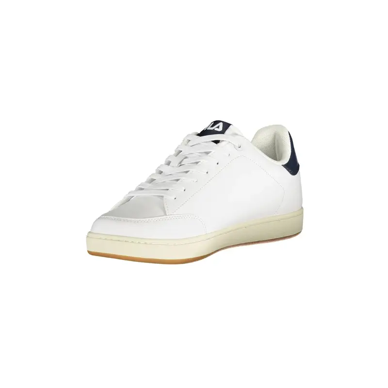 Sneakers Uomo Bianche Sportive Lacci Logo Bianco miniatura 3