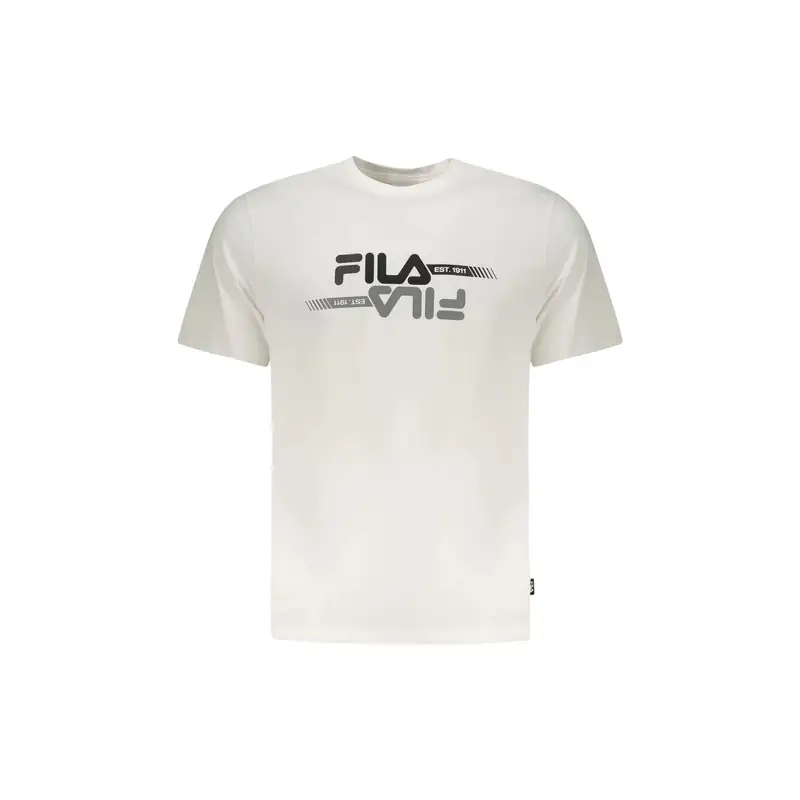 T-Shirt Maniche Corte Uomo Bianca Stampa Logo Bianco