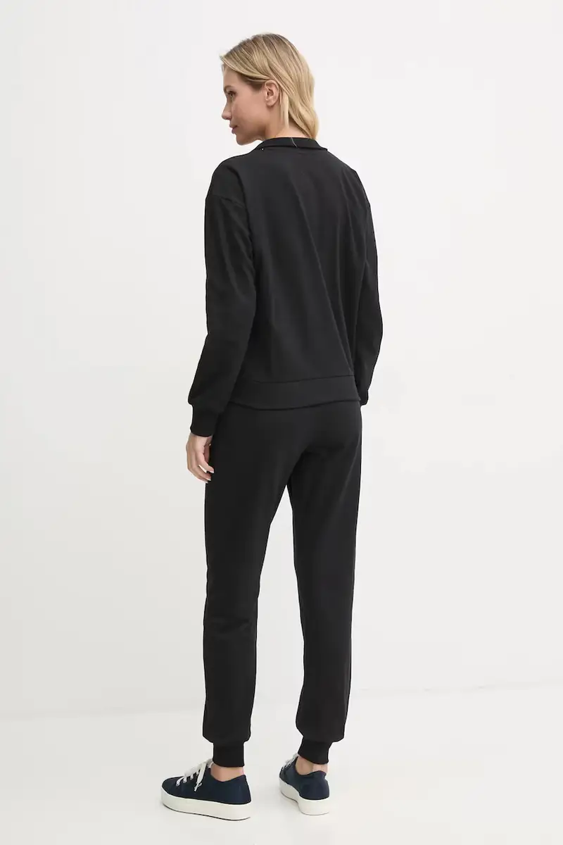 tuta da ginnastica lounge in cotone colore nero FPW4182 miniatura 2