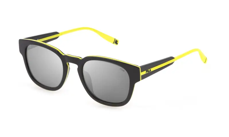 Fila Unisex SFI310V  6MYP Occhiali da sole Acetato Grigio Grigio Rotonda Polarizzata Multistrato