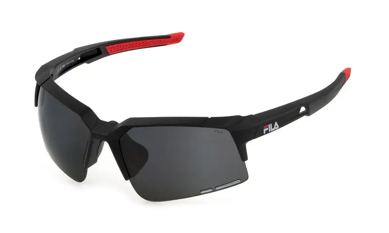 Fila Unisex SFI515  U28G Occhiali da sole Iniettato Nero Grigio Squadrata Polarizzata