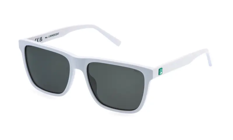 Uomo Fila SFID18 6ZNP Occhiali da sole Acetato Bianco Grigio Squadrata