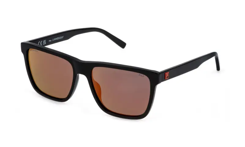 Uomo Fila SFID18 700P Occhiali da sole Acetato Nero Verde Squadrata Polarizzata Multistrato