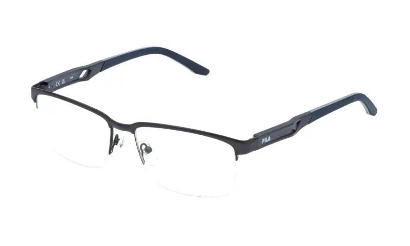 Fila Montature da vista Uomo VFI997 477 in Metallo Blu Squadrata