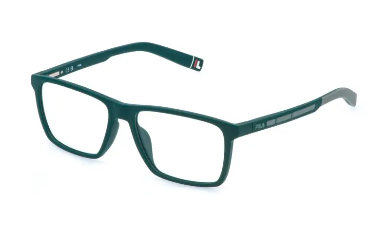 Fila Montature da vista Uomo VFIA89 0J98 in iniettato verde squadrate