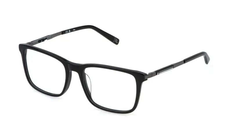 Uomo VFI880 0700 Montature da vista Acetato Nero Geometrica