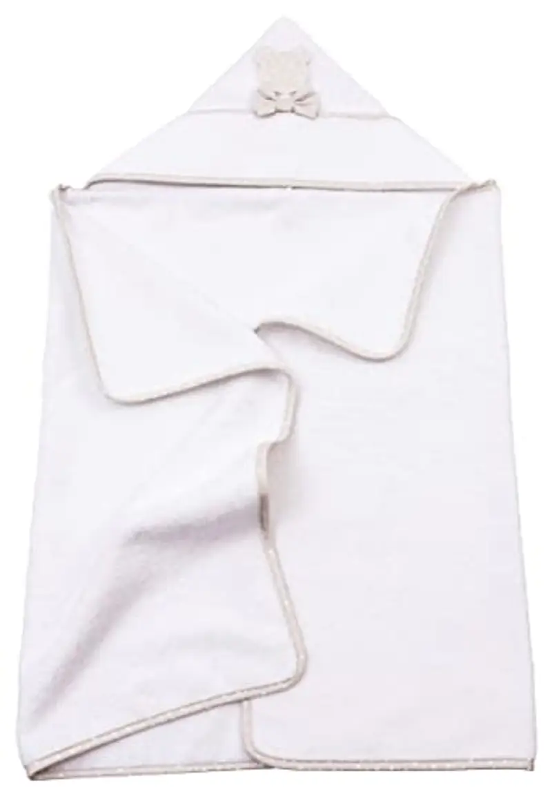 Filet - Accappatoio Triangolo Per Neonati da Ricamare, Morbida Spugna, Prodotto Realizzato In Italia, 100% Cotone -