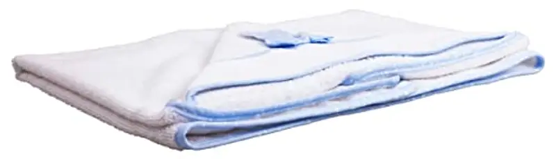 Filet - Accappatoio Triangolo Per Neonati da Ricamare, Morbida Spugna, Prodotto Realizzato In Italia, 100% Cotone - Bianco, Azzurro, Taglia unica 0-12 mesi miniatura 3