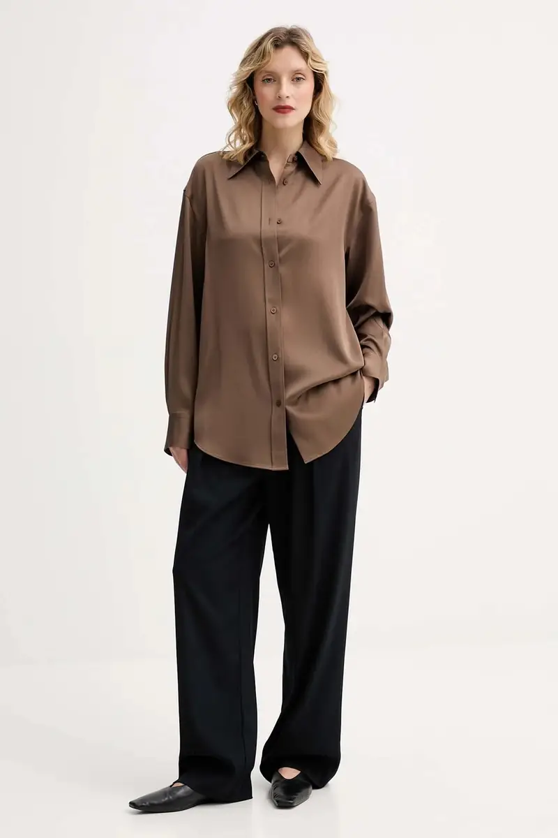 camicia donna colore marrone 31633 miniatura 2