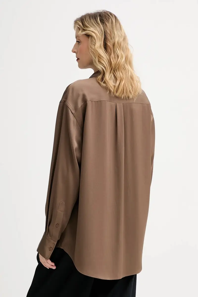 camicia donna colore marrone 31633 miniatura 3