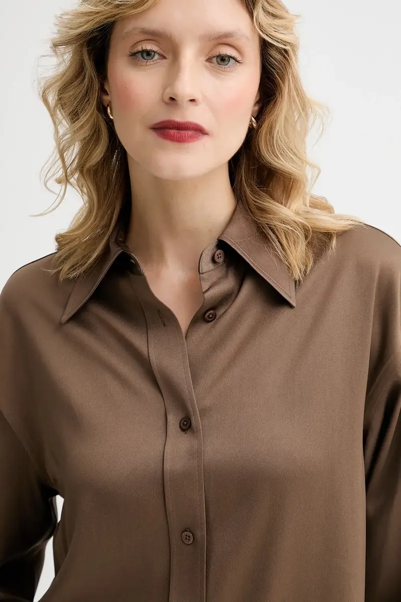 camicia donna colore marrone 31633 miniatura 4