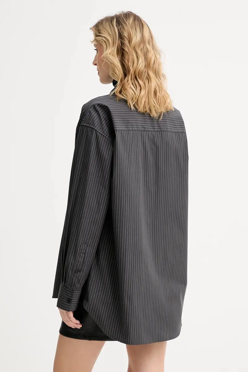 camicia in cotone donna colore grigio 31822 miniatura 3