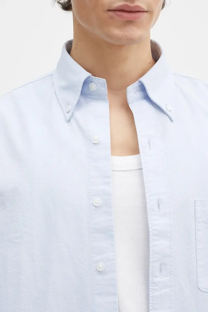 camicia in cotone uomo colore blu 31255 miniatura 5