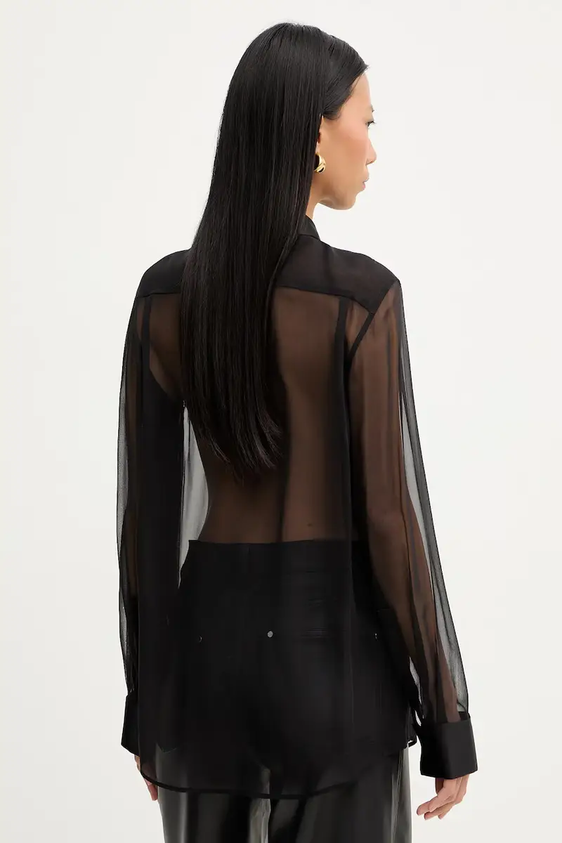 camicia in seta donna colore nero 32126 miniatura 3