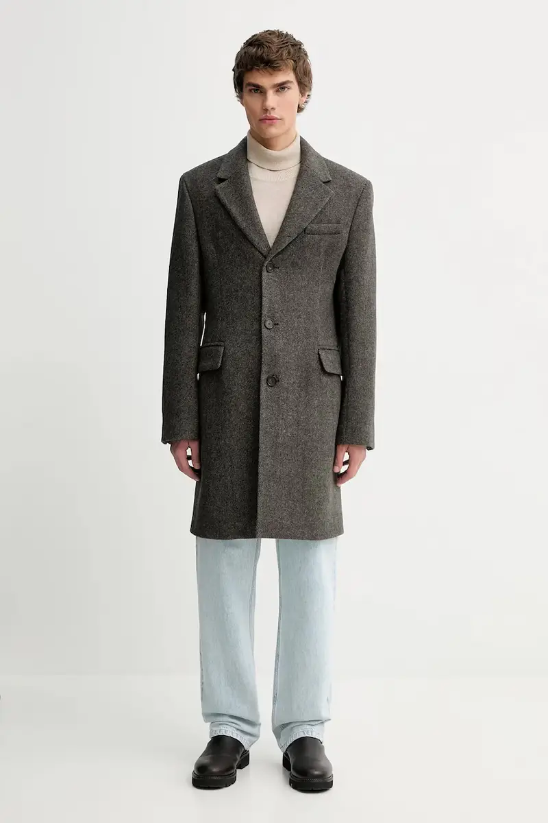 cappotto con lana colore grigio 31964