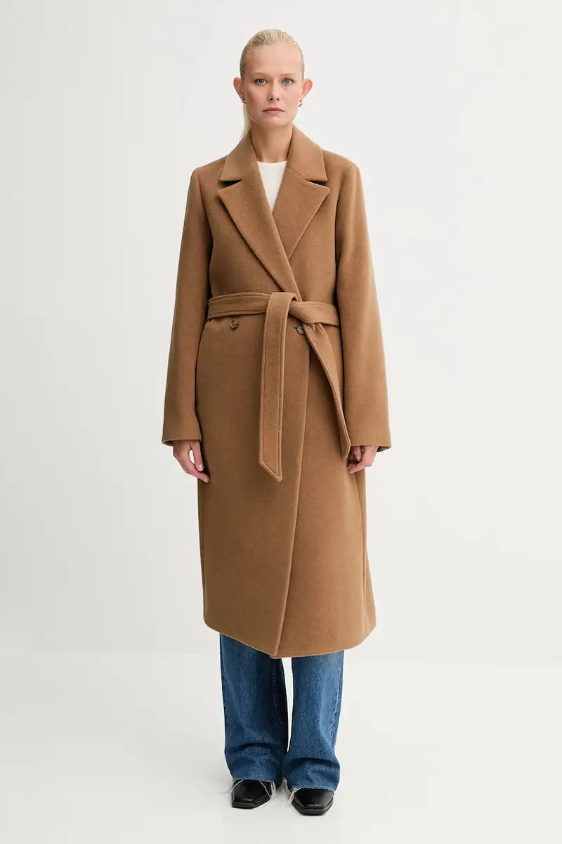 cappotto con lana colore marrone 30862