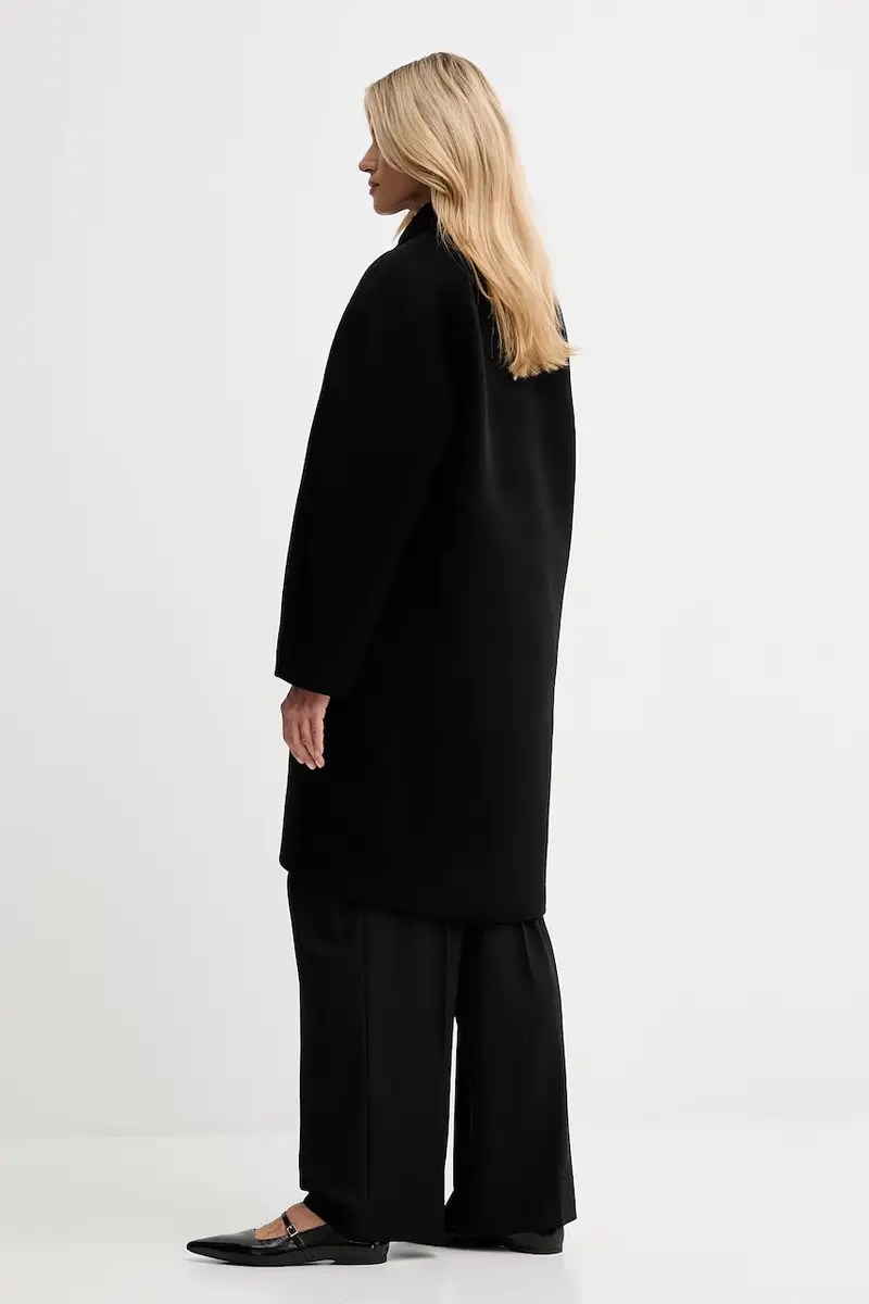 cappotto con lana colore nero 31614 miniatura 3