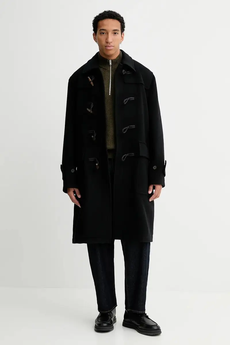 cappotto con lana colore nero 31653 miniatura 2