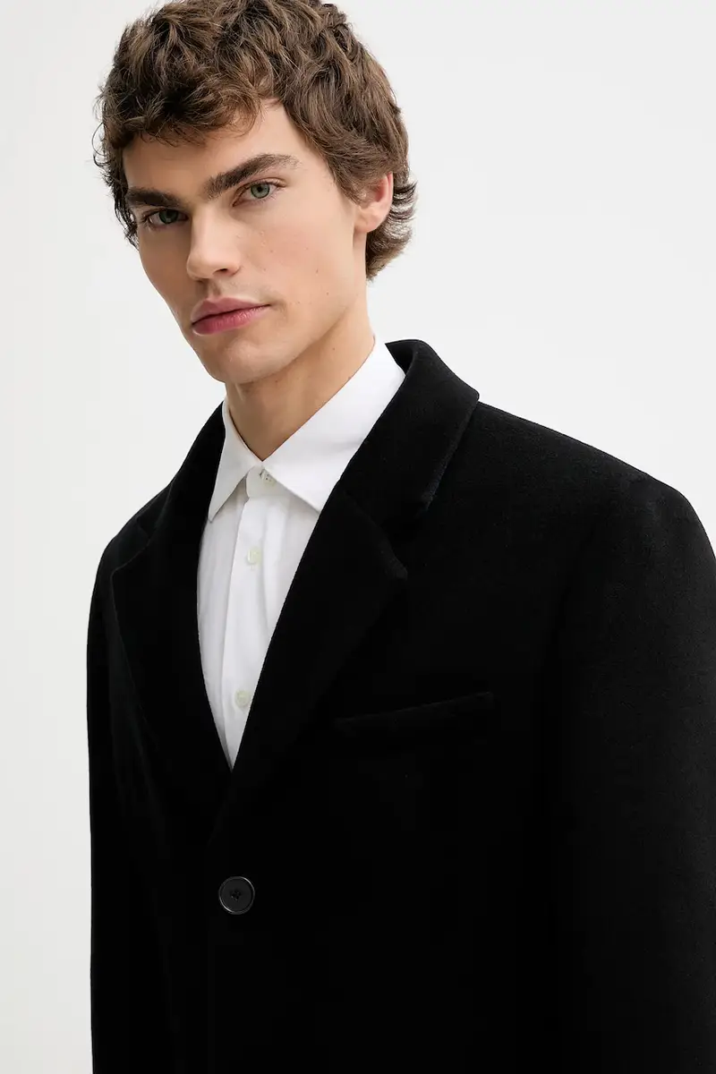 cappotto con lana colore nero 31659 miniatura 4