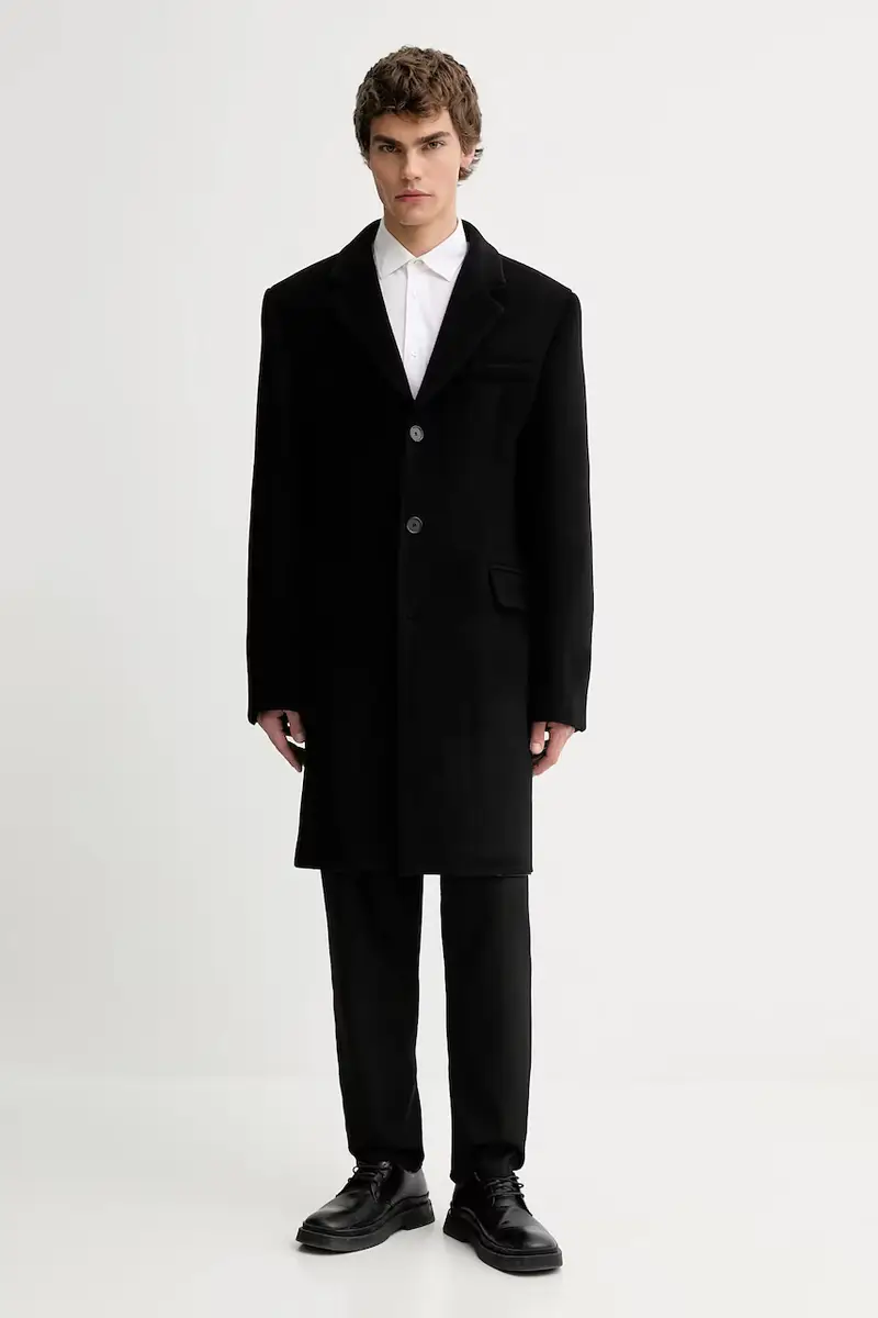 cappotto con lana colore nero 31659