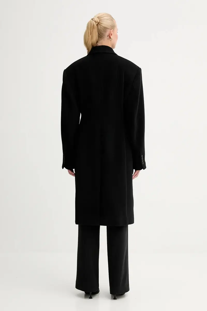 cappotto con lana colore nero 31972 miniatura 3