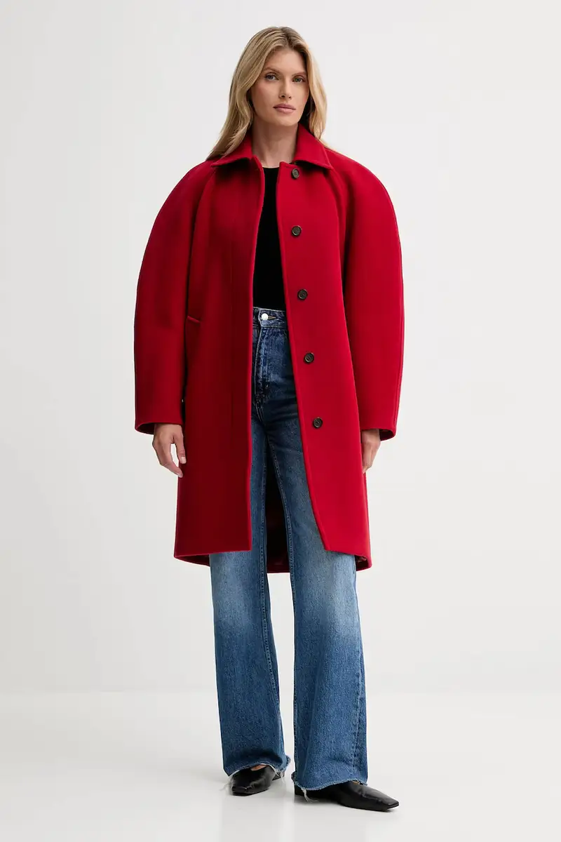 cappotto con lana colore rosso 31614 miniatura 2