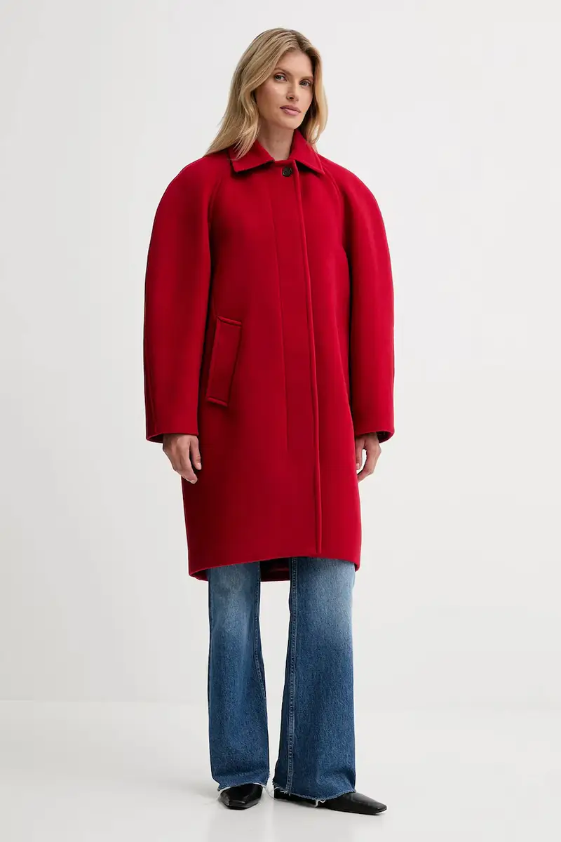 cappotto con lana colore rosso 31614