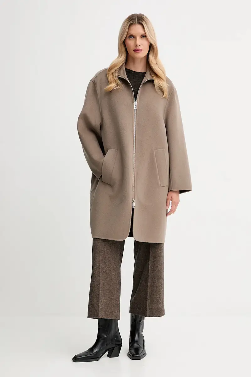 cappotto in lana colore marrone 32042 miniatura 2