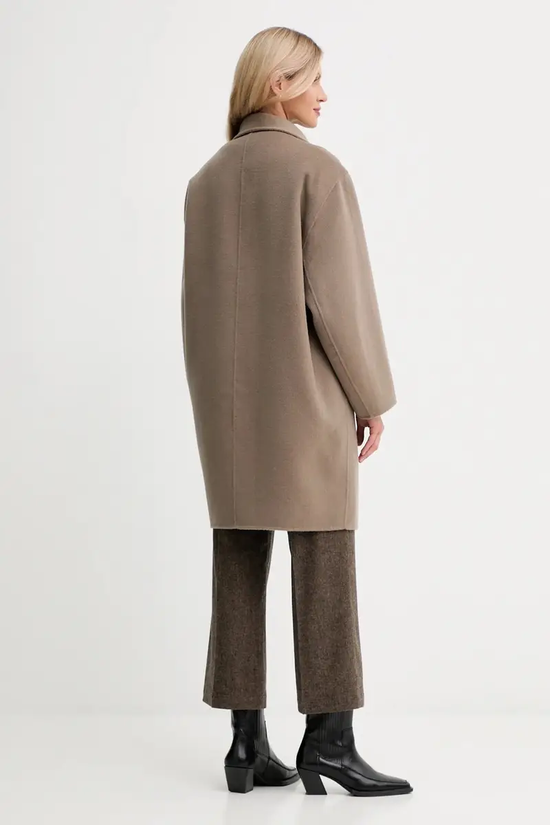 cappotto in lana colore marrone 32042 miniatura 3