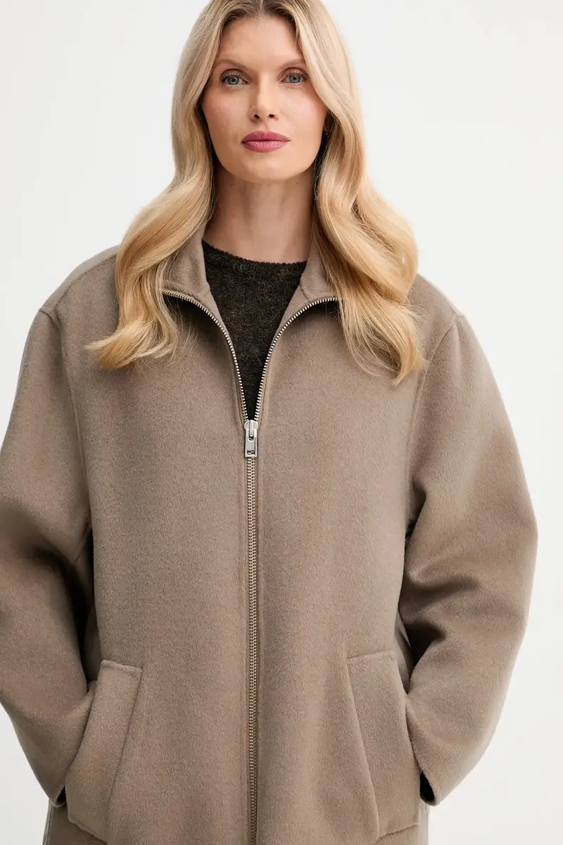 cappotto in lana colore marrone 32042 miniatura 4