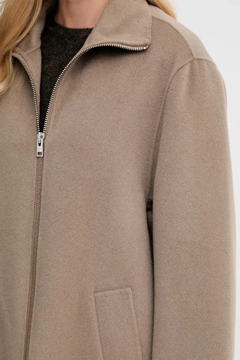 cappotto in lana colore marrone 32042 miniatura 5