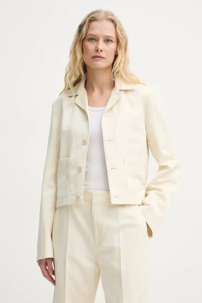 giacca con aggiunta di lino colore beige 31196