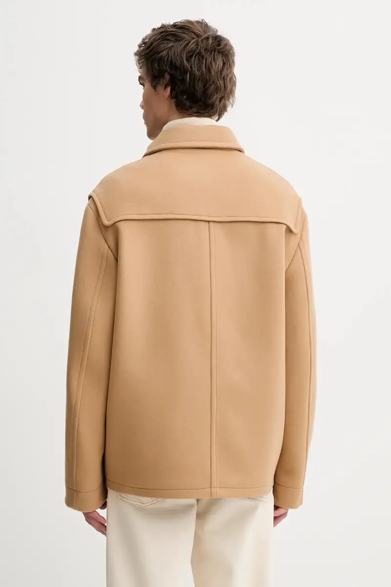 giacca con lana Beige miniatura 3