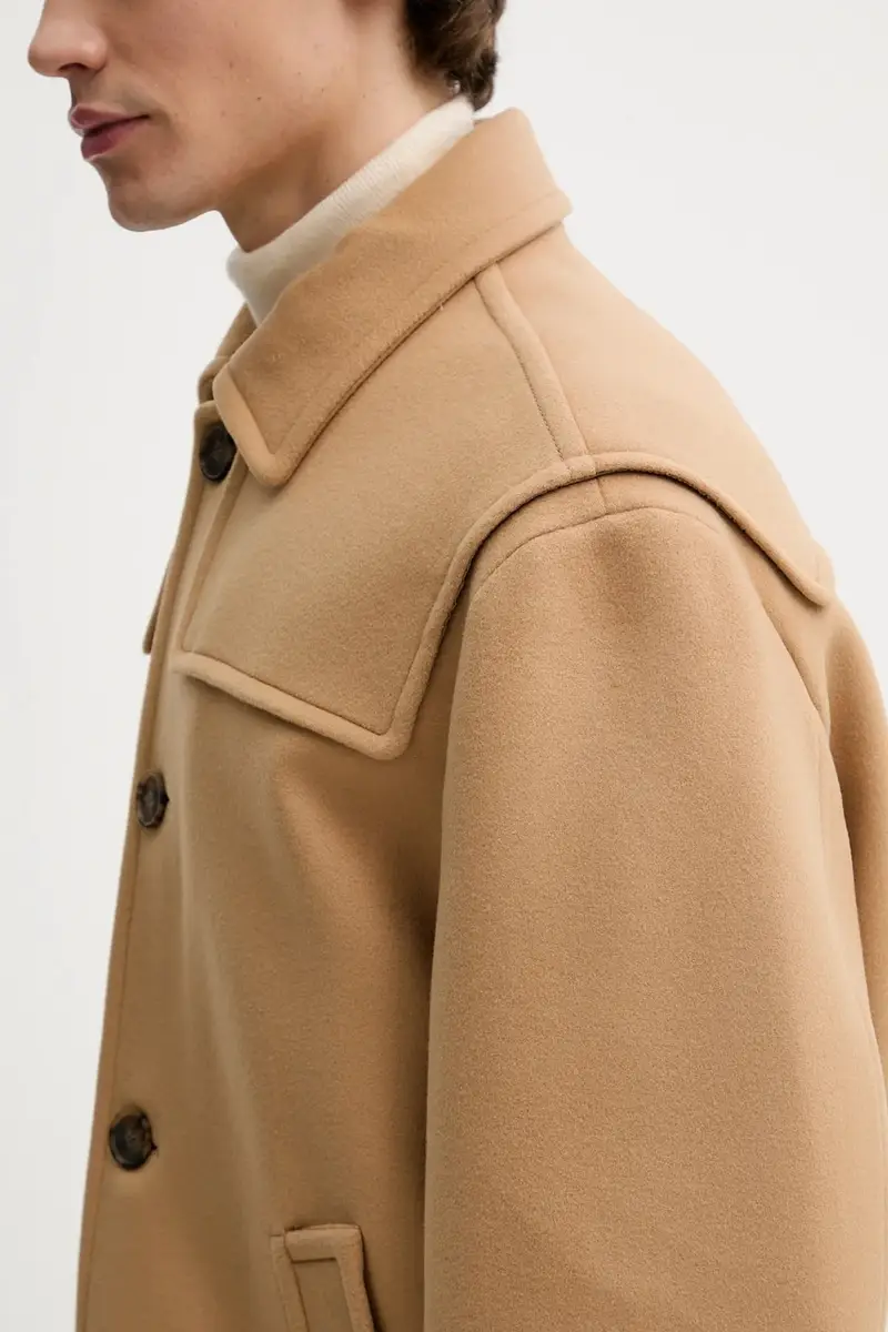 giacca con lana Beige miniatura 5