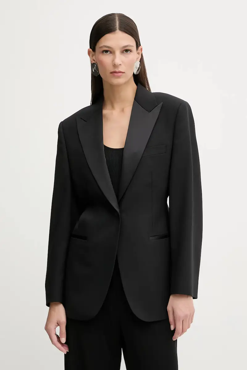 giacca con lana Nero