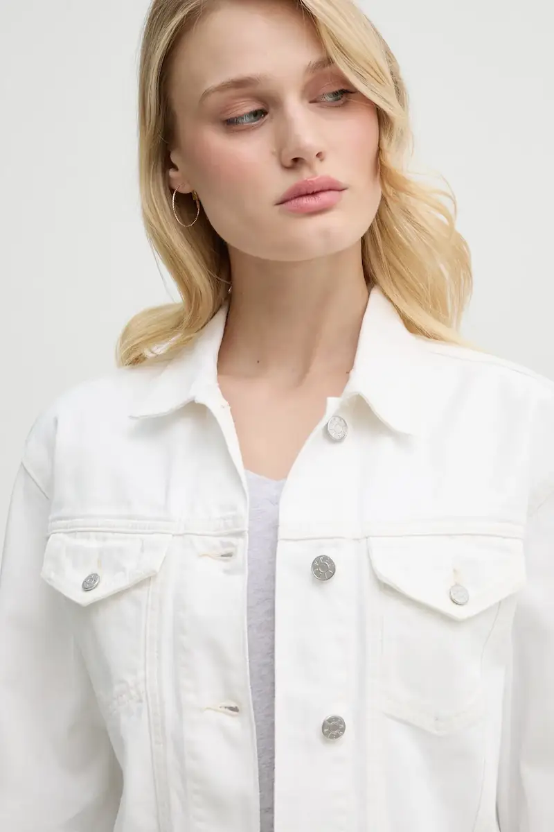 giacca di jeans colore bianco 31576 miniatura 4