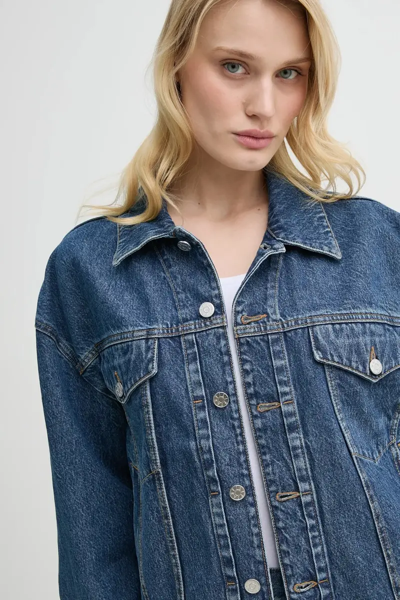 giacca di jeans colore blu navy 31380 miniatura 4