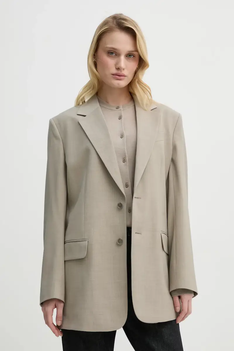 giacca in lana colore grigio 29585 Beige