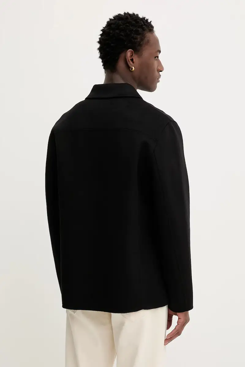 giacca in lana colore nero 31366 miniatura 3