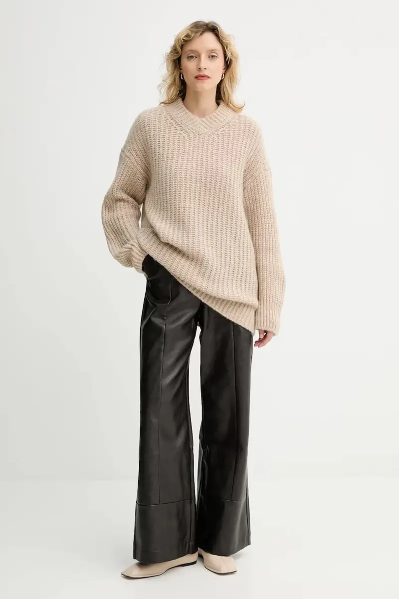 maglione con lana colore marrone 31971 miniatura 2