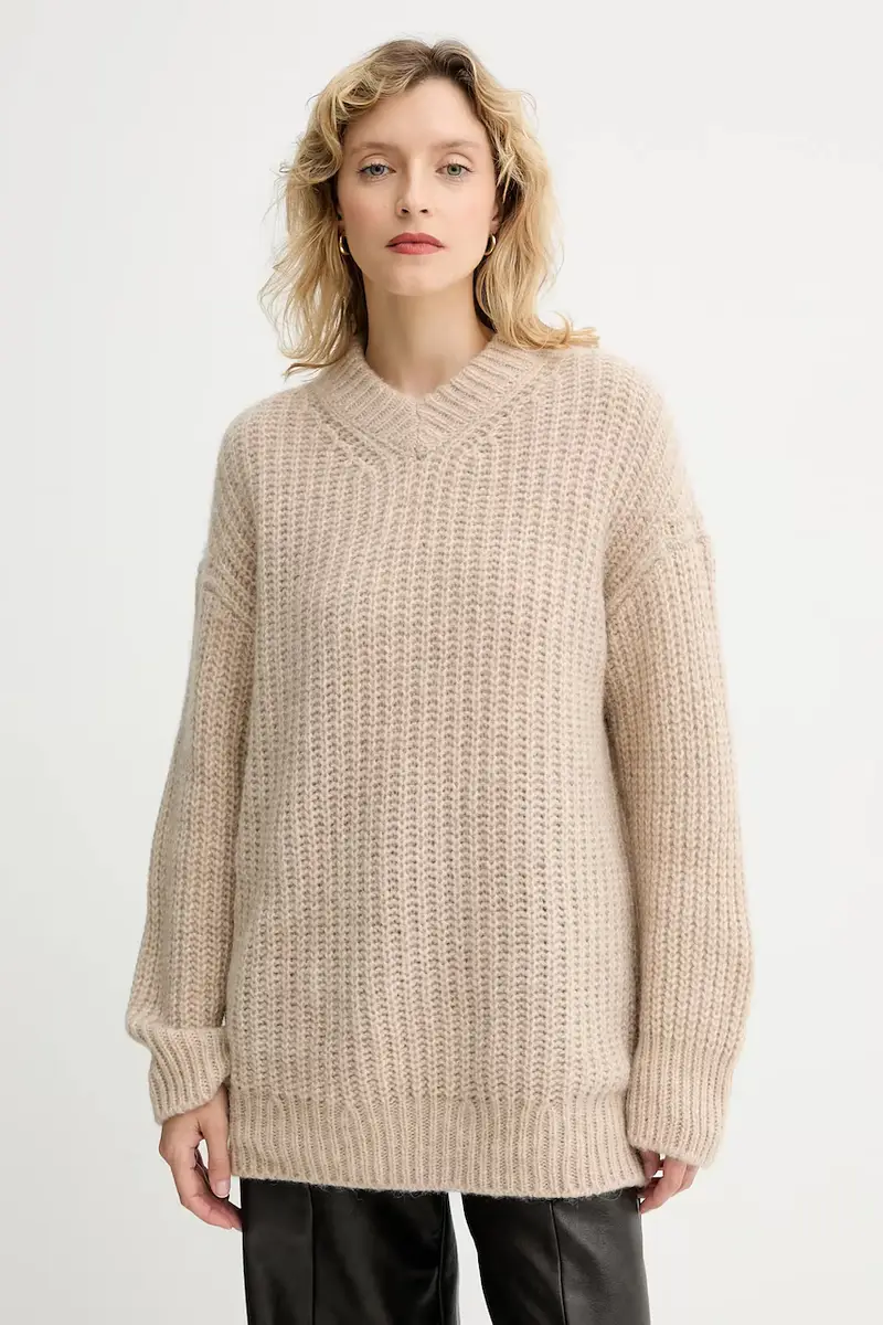 maglione con lana colore marrone 31971