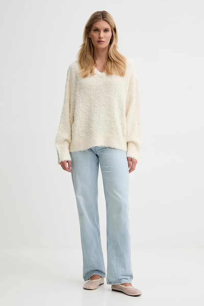 maglione di seta donna colore beige 31857 miniatura 2