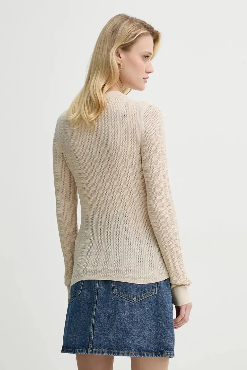 maglione in cotone donna colore beige 31316 miniatura 3